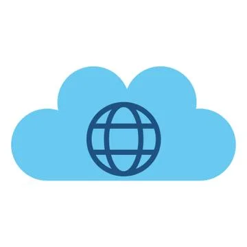 Isolated cloud computing design Illustrazione stock