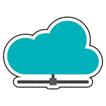 Isolated cloud computing design Stock Illustration