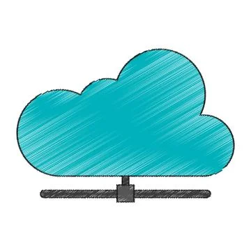 Isolated cloud computing design Illustrazione stock