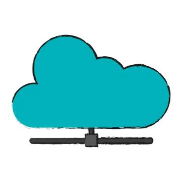 Isolated cloud computing design Stock Illustration