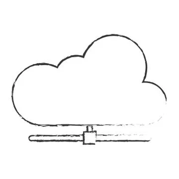 Isolated cloud computing design Illustrazione stock