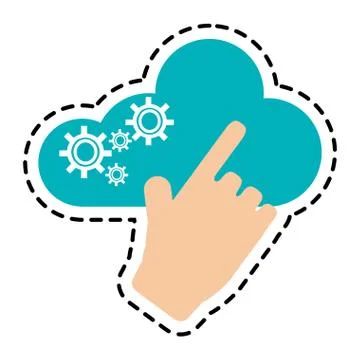 Isolated cloud computing design Illustrazione stock