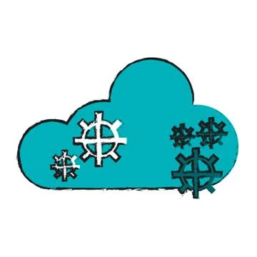 Isolated cloud computing design Illustrazione stock