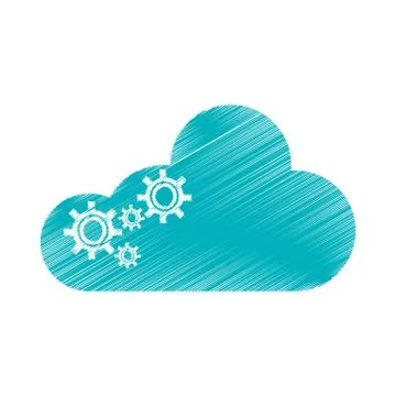 Isolated cloud computing design Illustrazione stock