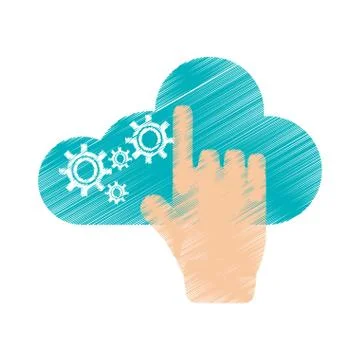 Isolated cloud computing design Illustrazione stock