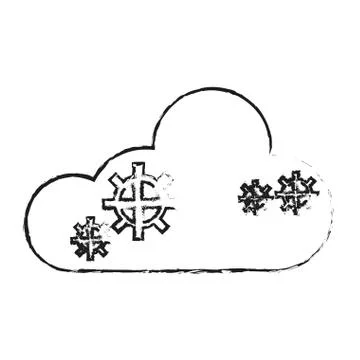 Isolated cloud computing design Illustrazione stock
