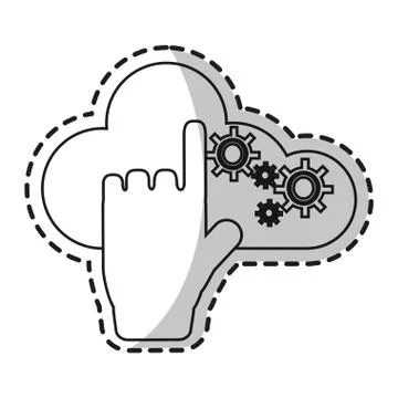 Isolated cloud computing design Stock Illustration