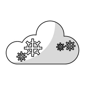 Isolated cloud computing design Illustrazione stock