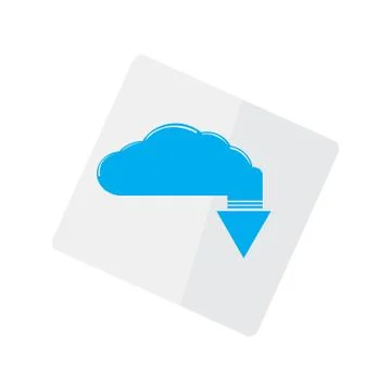 Isolated cloud computing symbol on a sticker 库存插图
