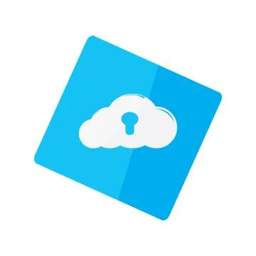 Isolated cloud computing symbol on a sticker Stock Illustration
