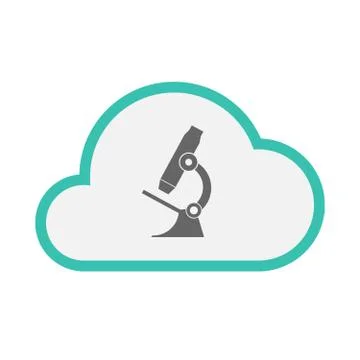 Isolated cloud with  a microscope icon 스톡 일러스트