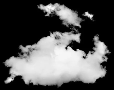 Isolated cloud over black. Design elements Fotos Stock