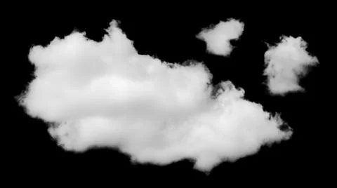 Isolated cloud over black. Stock Photos