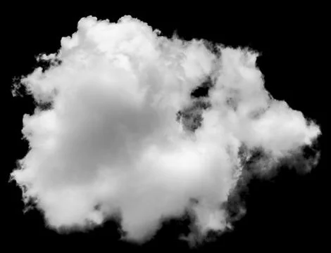 Isolated cloud over black. Foto stock