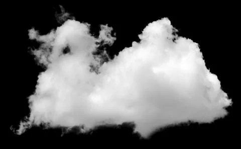 Isolated cloud over black. Stock Photos