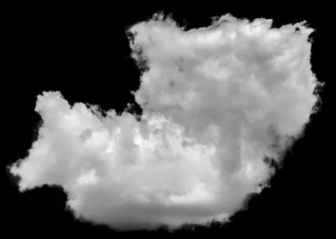 Isolated cloud over black. Foto stock
