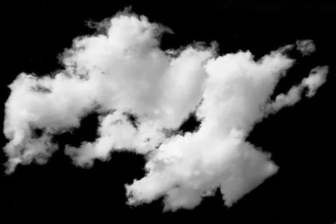 Isolated cloud over black. Stock Photos