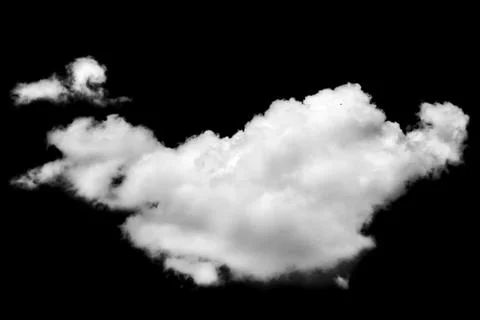 Isolated cloud over black. Stock Photos