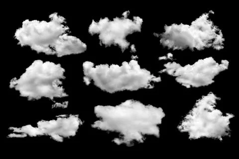 Isolated cloud over black. Stock Photos