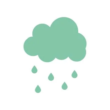 Isolated cloud with rain flat style icon vector design 스톡 일러스트