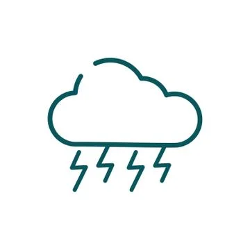 Isolated cloud shape and thunders vector design Illustrazione stock