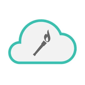 Isolated cloud with  a torch icon Stock Illustration
