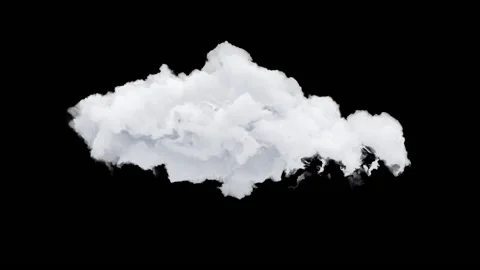 Isolated cloud on transparent background, seamless animation loop Video stock 117834763