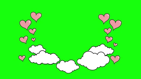 Isolated Clouds Hearts Frame Stock Footage 263475313