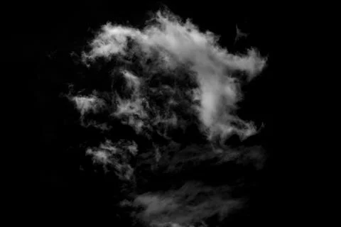 Isolated clouds on a plain black background. Stockfoto's