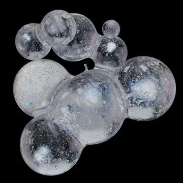 Isolated Cluster of 3D Rendered Ice Spheres with Clipping Path Stock Illustration