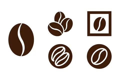 Isolated coffee bean vector icons set Vector Stock Illustration