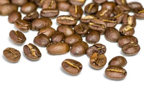 Isolated coffee beans Stock Photos