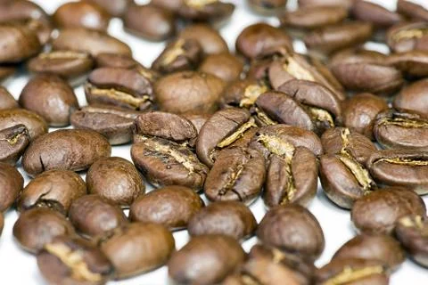 Isolated coffee beans Stock Photos