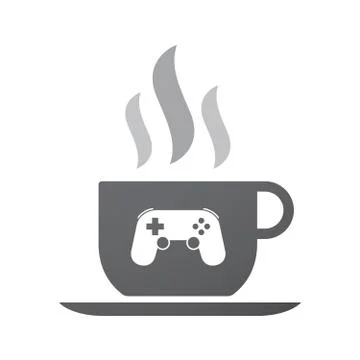 Isolated coffee cup icon with  a game pad Stock Illustration
