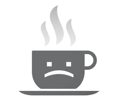 Isolated coffee cup with a sad text face Stock Illustration