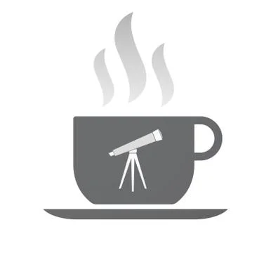 Isolated coffee cup with a telescope Stock Illustration