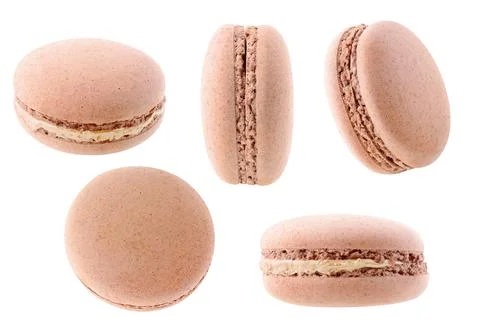 Isolated coffee macaroon at different angles Stock Photos