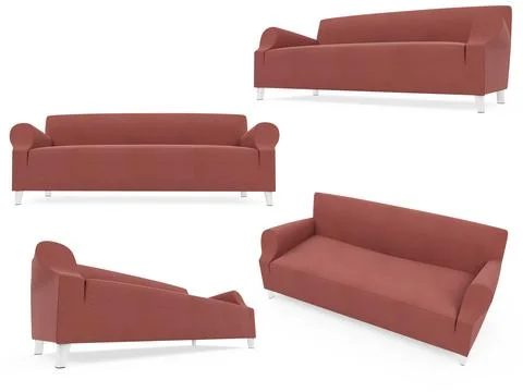Isolated collage of sofa over white background Stock-Illustration