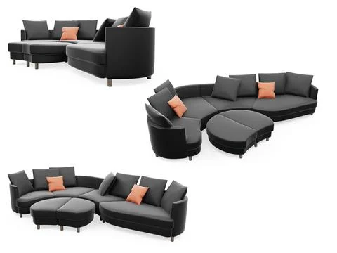 Isolated collage of sofa over white background Stock Illustration