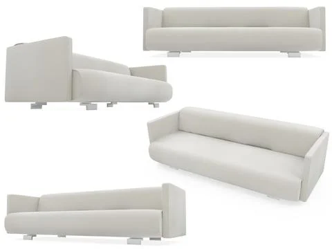 Isolated collage of sofa over white background Stock-Illustration