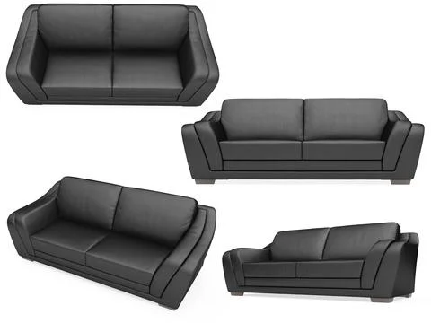 Isolated collage of sofa over white background Stock-Illustration
