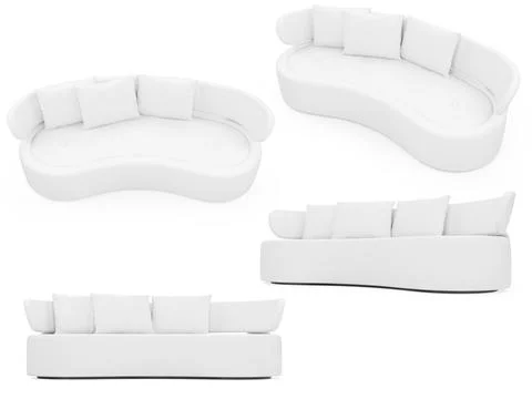 Isolated collage of sofa over white background Stock Illustration