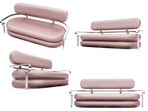 Isolated collage of sofa over white background Stock Illustration
