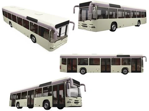 Isolated collection of bus Stock Illustration