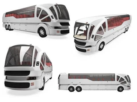 Isolated collection of concept bus Stock Illustration