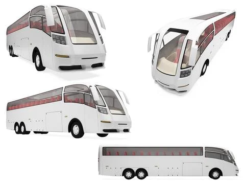 Isolated collection of concept bus Stock Illustration