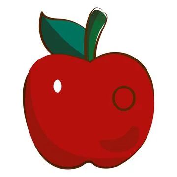 Isolated colored apple fruit icon Flat design Vector Stock Illustration