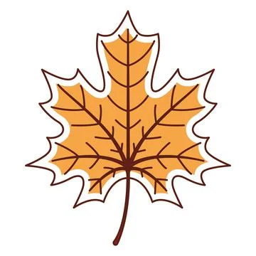 Isolated colored autumn leaf sticker icon Vector Stock Illustration