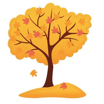 Isolated colored autumn tree icon Vector Stock Illustration