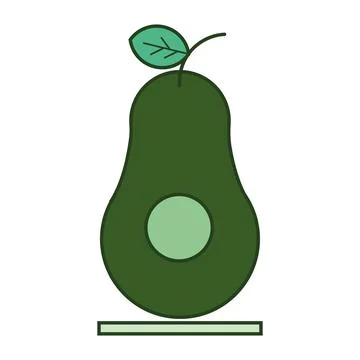 Isolated colored avocado icon Flat design Vector Stock Illustration